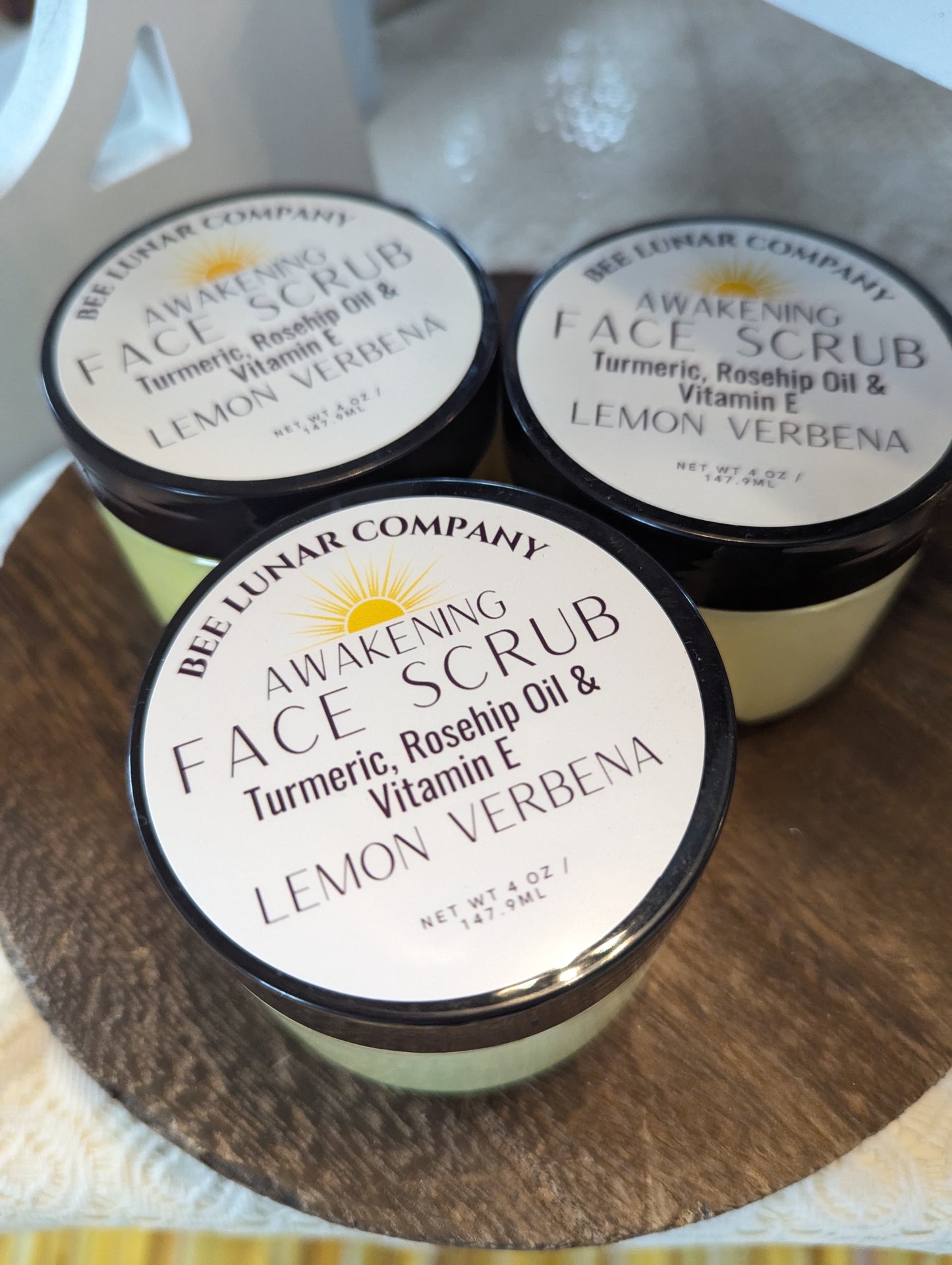 Lemon Verbena Turmeric Face Scrub - Bee Lunar Company