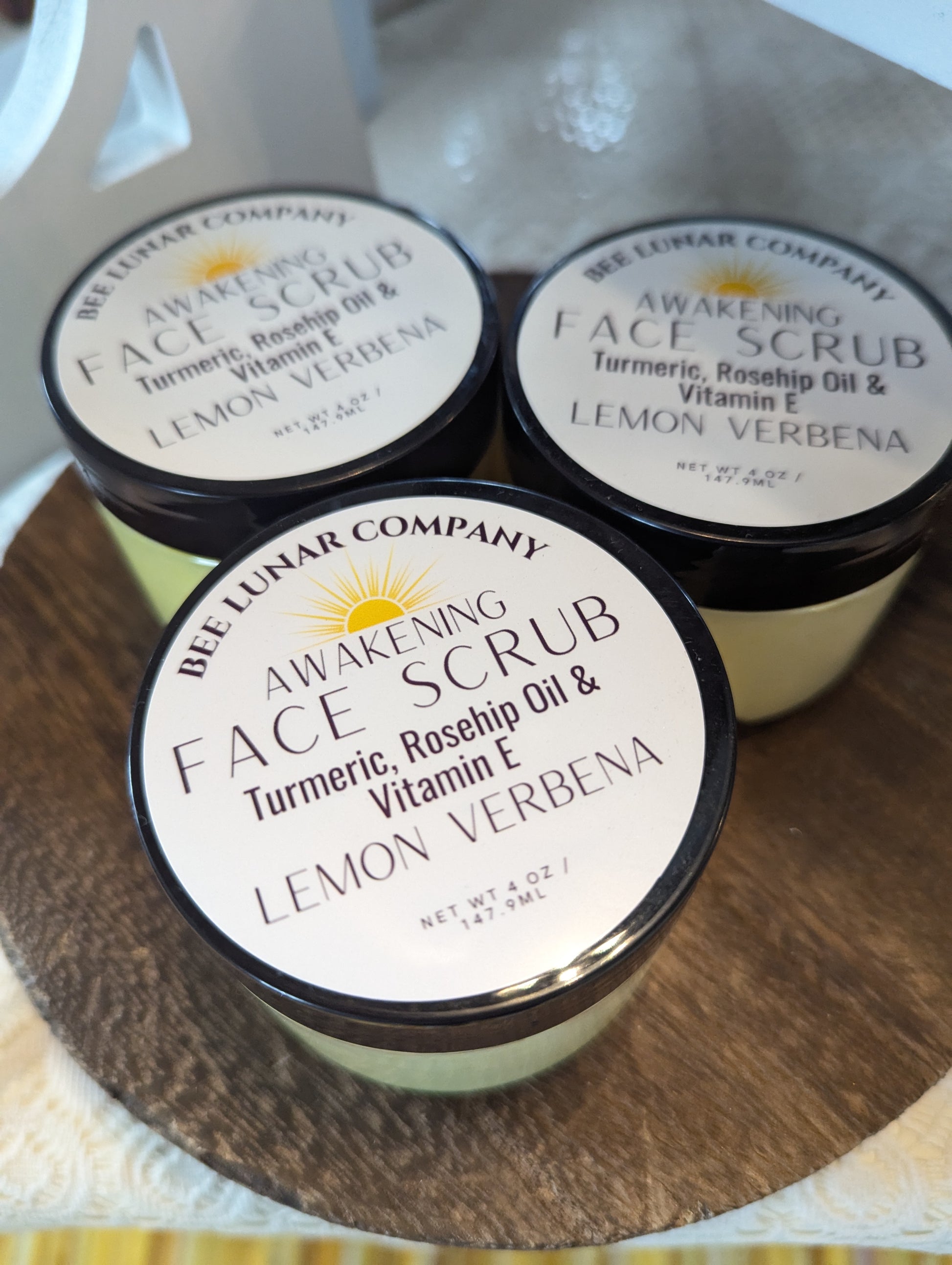 Lemon Verbena Turmeric Face Scrub - Bee Lunar Company
