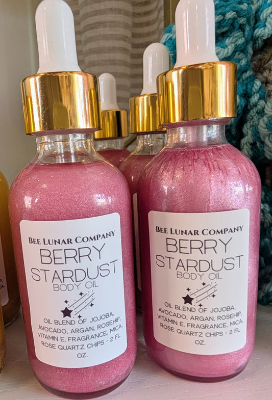 Berry Stardust Shimmering Body Oil - Strawberry, Raspberry, Cherry